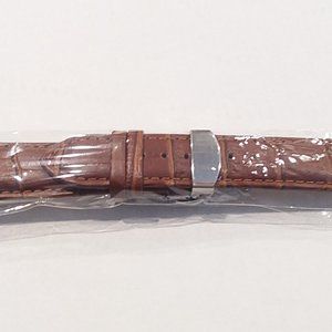 Genuine Leather Curved Watch Strap With Butterfly Clasp 22MM-24MM